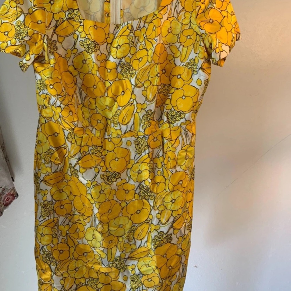 Vintage Tanner Yellow Floral Dress 14